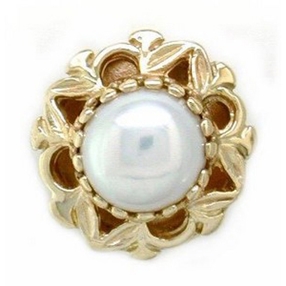 AC240 14K SLIDE WITH BUTTON PEARL