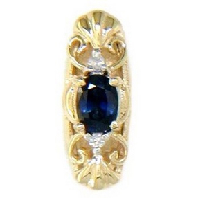 B2175 14K SPACER WITH SAPPHIRE AND 2 DIAMONDS