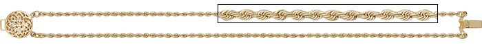 14K Rope Slide Stater Bracelet with Filigree Clasp 
