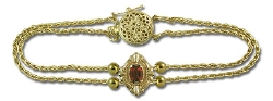 14K Garnet Parisian Wheat Slide Stater Bracelet 