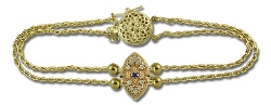 14K Sapphire Parisian Wheat Slide Starter Bracelet 