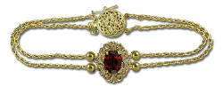 14K Garnet Parisian Wheat Slide Starter Bracelet 