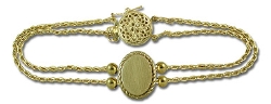14K Monogram Parisian Wheat Slide Starter Bracelet 