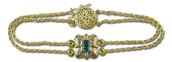14K Blue Topaz Parisian Wheat Slide Starter Bracelet 