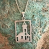 East Harbor Lighthouse Michigan Upper Peninsula Sterling Silver U.P. pendant, Marquette, lake superior, upper peninsula, michigan, handcrafted, east bay light house