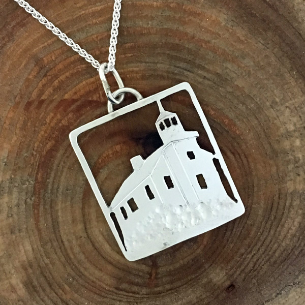 Marquette Harbor Lighthouse Michigan Upper Peninsula Sterling Silver - lighthousemqt