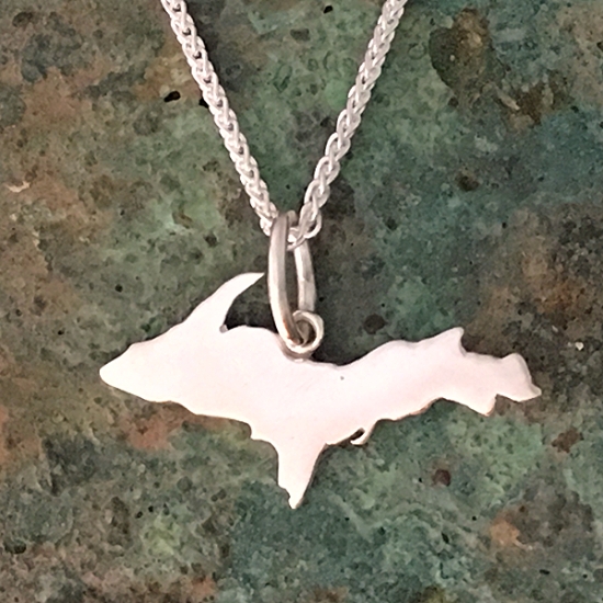 U.P. Pendant - Michigan Upper Peninsula Sterling Silver - uppen001