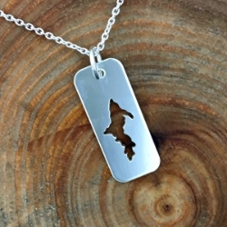 U.P. Pendant - Michigan Upper Peninsula Sterling Small Tag U.P. pendant, Marquette, lake superior, beth millner, upper peninsula, michigan, handcrafted
