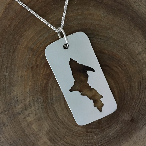U.P. Pendant - Michigan Upper Peninsula Sterling Dog Tag - uppentag2